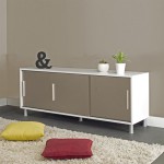 buffet bas gris taupe