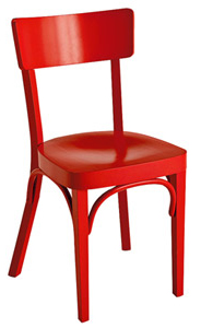 chaise de cuisine rouge en bois