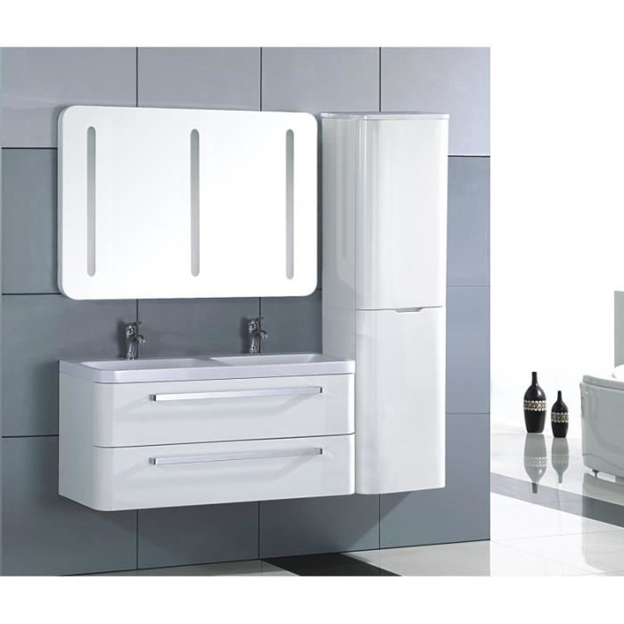 meuble salle de bain laque blanc