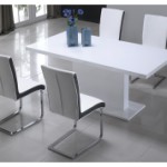 table a manger opera - mdf laque blanc