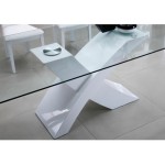 table a manger opera - mdf laque blanc