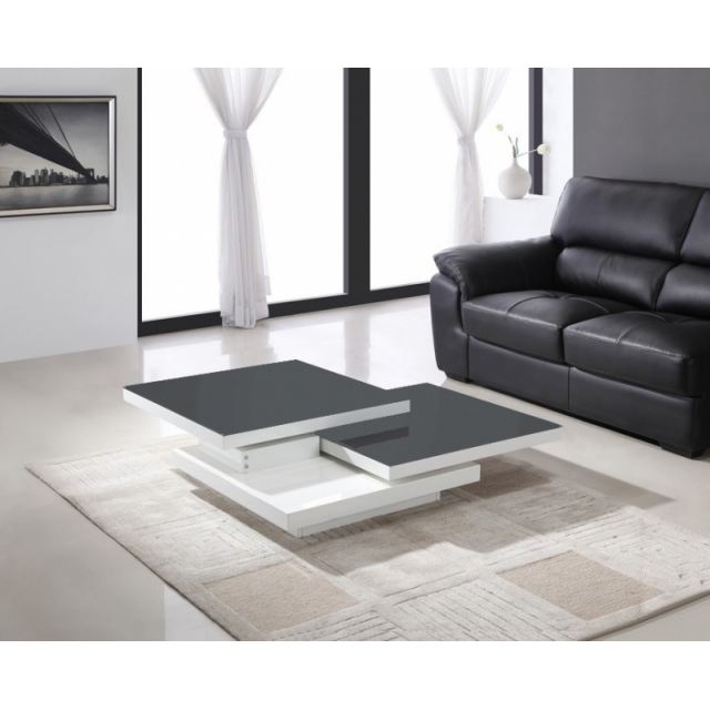 mobilier maison table basse grise et blanc 3