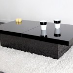 table basse noir laque