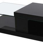 table basse noir laque