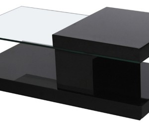 table basse noir laque