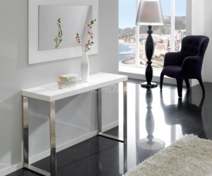 table console laquee blanche