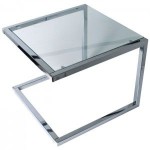 table de chevet verre metal