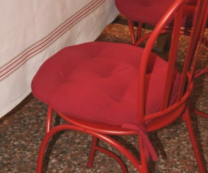 galette de chaise ronde rouge