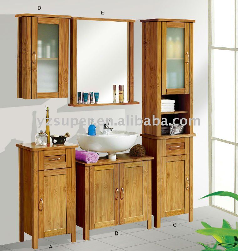 meuble haut salle de bain en bambou