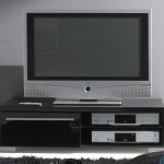 meuble tv haut noir laque