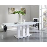 table a manger verre trempe blanc
