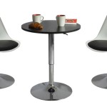 table de bar haute design noir et chrome