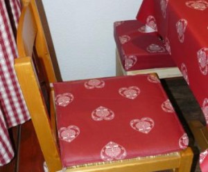 galette de chaise en anglais
