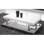 table basse blanc laque
