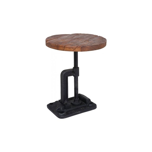 Table D'appoint Design Argentée KARE - 42x40x50 Cm - Plateau Aluminium Nickelé - Pour Salon Moderne