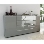 buffet bas gris laque