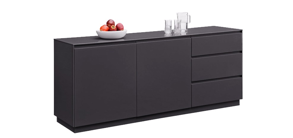 buffet bas gris laque