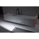 buffet bas gris laque