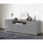 buffet bas gris laque
