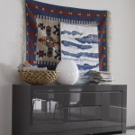 buffet bas gris laque