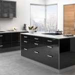 buffet de cuisine noir laque