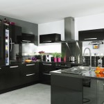 buffet de cuisine noir laque