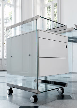 Caisson de bureau en verre trempé Temper Caissons Rangements Bureau Par