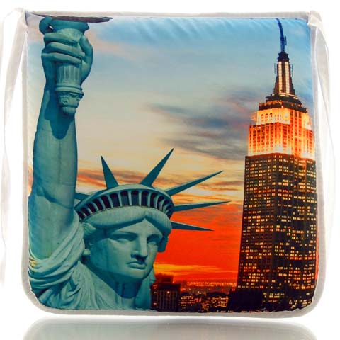 Galette de chaise assise de chaise 35x35 cm New York Manhattan