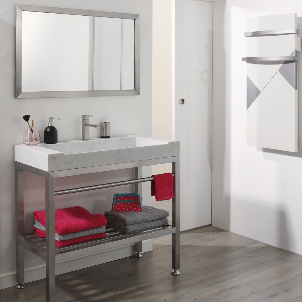 meuble salle de bain inox