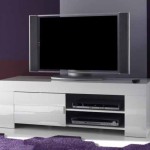 meuble tv bas design blanc laque cocon