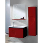 meuble vasque rouge