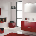 meuble vasque rouge