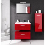 meuble vasque rouge