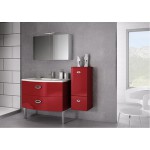 meuble vasque rouge