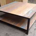 table basse bois metal