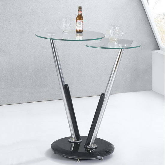 TABLE BAR  table haute noir  table haute en verre  table de bar en verre 