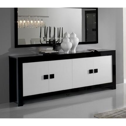 buffet bas noir et blanc laque