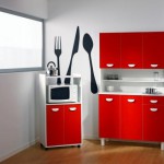 buffet de cuisine moderne 6 portes rouge italian
