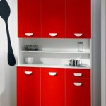 buffet de cuisine moderne 6 portes rouge italian