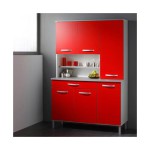 buffet de cuisine moderne 6 portes rouge italian