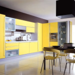 meuble de cuisine jaune et blanc