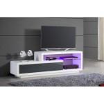 meuble tv bas noir laque