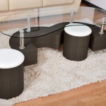table basse s lidos avec 2 poufs decor wenge
