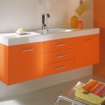 meuble salle de bain orange
