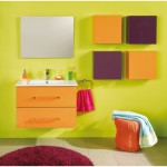 meuble salle de bain orange