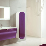 meuble salle de bain violet