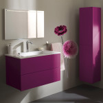 meuble salle de bain violet