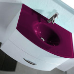 meuble vasque violet