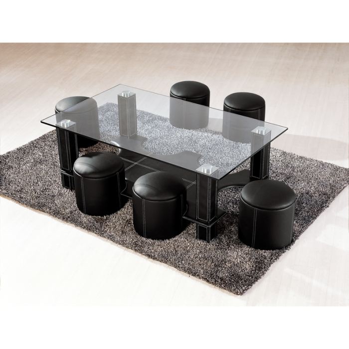 Cadeau entreprise TABLE BASSE + 4 POUFS