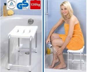 tabouret de douche en plexiglas